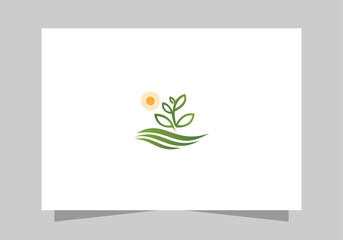 Agriculture and Farming Field, Eco-Friendly Plant icon, Green Farm Field logo vector design