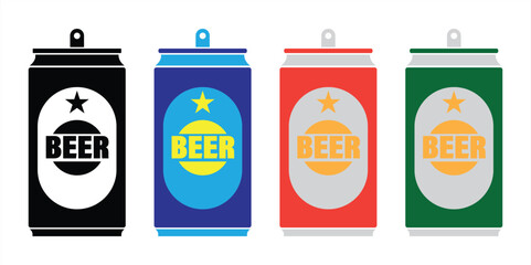 Beer Can Illustration Set