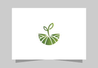 Agriculture and Farming Field, Eco-Friendly Plant icon, Green Farm Field logo vector design