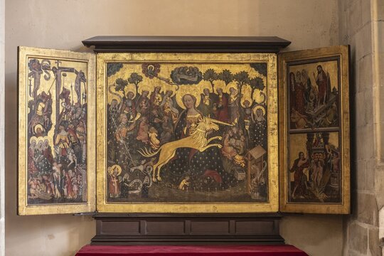 Cathedral, Erfurt, winged altar, painting by Lukas Cranach, Thuringia, Germany
