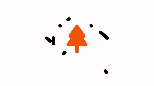 Festive Tree Icon Animation for Holiday Greetings.