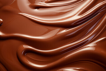 Naklejka premium Liquid or melted brown chocolate texture background
