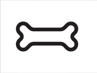 Dog bone icon 2D vector line art design in a simple clean minimalist style