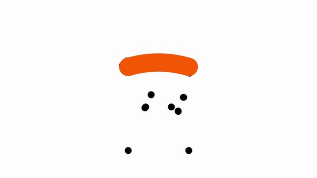 Minimalist Snowman Illustration - Simple Holiday Icon Animation.
