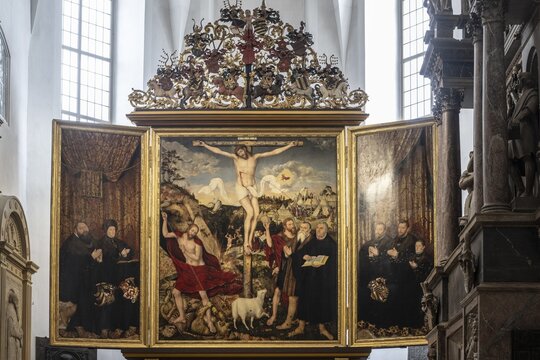 City Church of St Peter and Paul, Cranach painting, Weimar, Thuringia, Germany