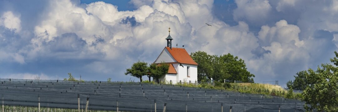 St Anthony's Chapel, Selmnau, near moated castle, Lake Constance, Swabia, Bavaria, Germany