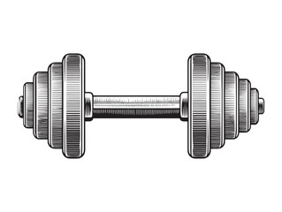 Dumbbell 2D vector line art in clean minimalist style fitness icon illustration concept