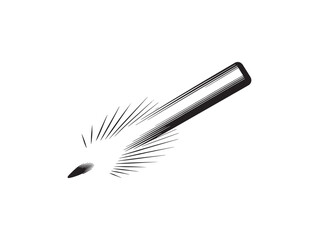 Dynamite burning stick illustration in 2D vector line art style for explosive designs
