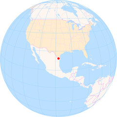 Location Map of Mcallen Miller Int. Airport (Mcallen, Texas, United States). IATA-code: MFE. No labels at all.