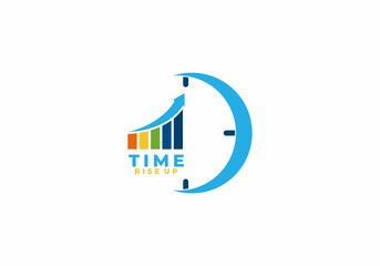 illustration of rise up time icon symbol logo vector