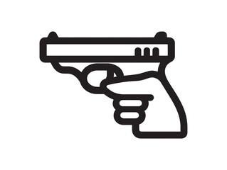 Finger gun vector icon 2D vector line art design for modern digital illustrations