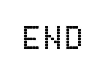 End, pixel digital vector font
Vector font word on a white background