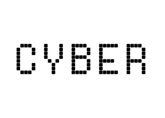 Cyber, pixel digital vector font
Vector font word on a white background