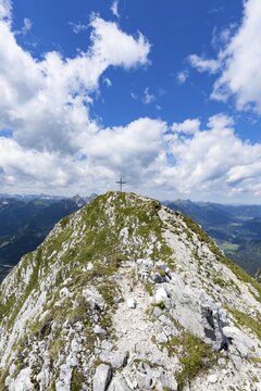 Panorama from the S&auml;uling, 2047m, on Reutte in Tyrol, Austria, and F&uuml;ssen, Ostallg&auml;u, Bavaria, Germany