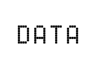 Data, pixel digital vector font
Vector font word on a white background