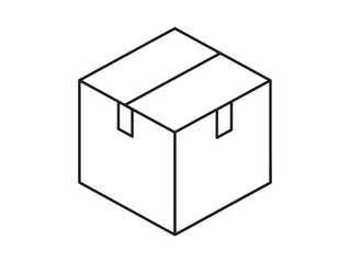 Flat Minimal Box Vector Icon 2D Line Art Illustration Perfect For User Interface Design