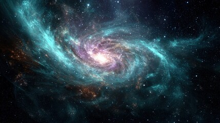 Obraz premium Colorful Spiral Galaxy Nebula In Space