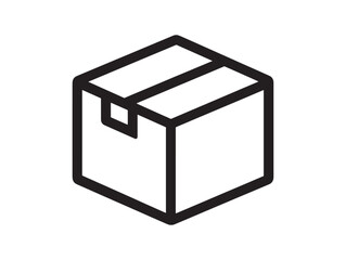 Minimalist 2D Box Vector Icon Line Art Modern Flat Design Concept Illustration For Web