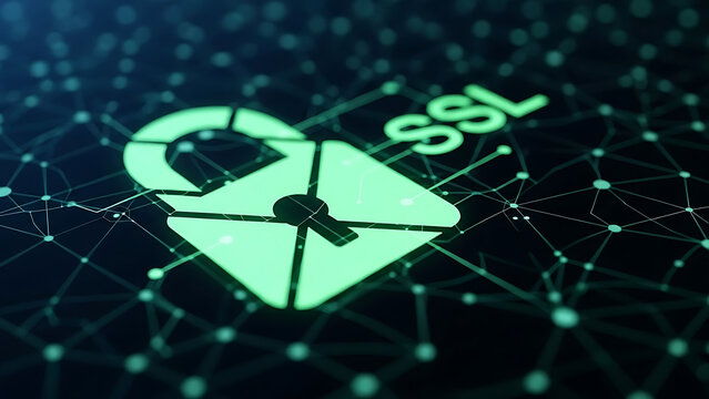SSL security concept with secure socket layer encryption, data protection, secure connection and website security technology
