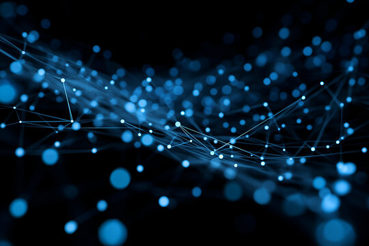 A captivating abstract representation of interconnected nodes and lines, showcasing the beauty of digital networks and data flow.