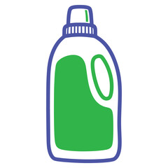 Green laundry detergent bottle illustration for clean household and fabric care products vector image for cleaning solutions
