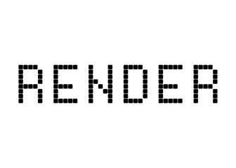 Render, pixel digital vector font
Vector font word on a white background
