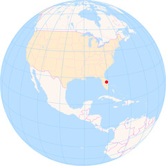 Location Map of Melbourne Orlando Int. Airport (Melbourne, Florida, United States). IATA-code: MLB. No labels at all.