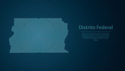 distrito federal state of Brazil. Map contour with abstract circular line pattern