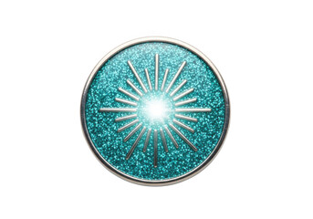 Radiant sunburst emblem isolated on transparent background for graphic design and branding projects