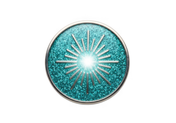 Radiant sunburst emblem isolated on transparent background for graphic design and branding projects