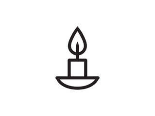 Minimalist candle icon 2D vector line art perfect for user interface design and graphics