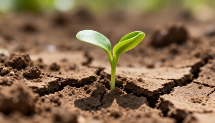 New Life Emerging from Cracked Soil