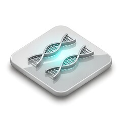 DNA Strands on a White Platform - Genetic Research Icon.