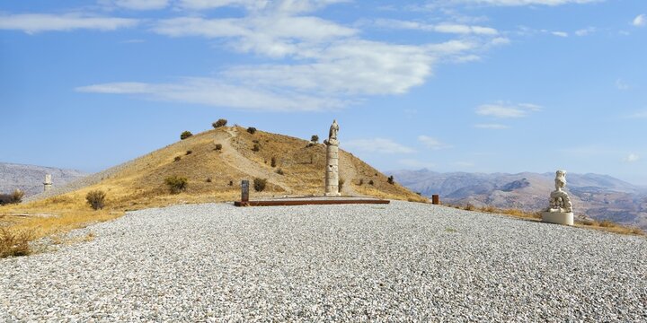 Karakus tumulus, Funerary monument of Queen Isias and Princesses Antiochis and Aka, Adiyaman province, Turkey