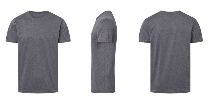 Heather gray tshirt template mockup front side and back views