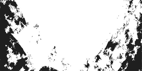Obraz premium Abstract black grunge border design with ink splatter and vintage floral decoration texture