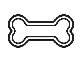 Minimalist dog bone icon in 2D vector line art style perfect for modern projects