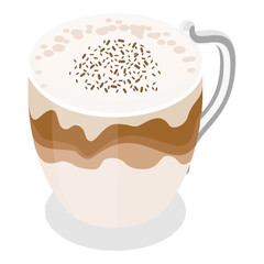 3D Isometric Flat Vector Set of Coffee Beverages, Cafe Menu. Item 13