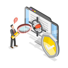 3D Isometric Flat Vector Illustration of Data Loss Prevention , Online Data Protection. Item 2