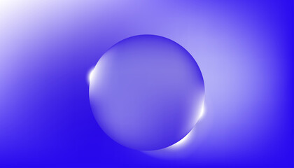 Shiny blue glass sphere with a clear water reflection