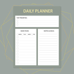 to-do list, daily planner, daily schedule, day organizer, productivity planner, planner template, printable planner, minimal planner, modern layout, clean design, time management