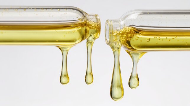 Oil drips from glass jars