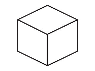 Modern 3d Cube Icon 2d Vector Line Art Design for User Interface Graphics