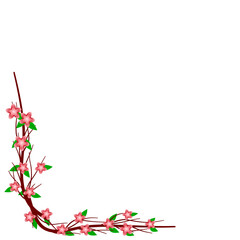 Cherry Blossom Branch Corner Decoration