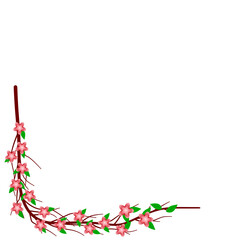 Cherry Blossom Corner Border