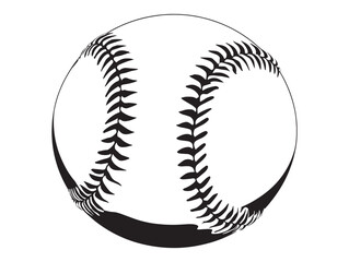 Modern black and white baseball ball vector symbol perfect for sports branding design
