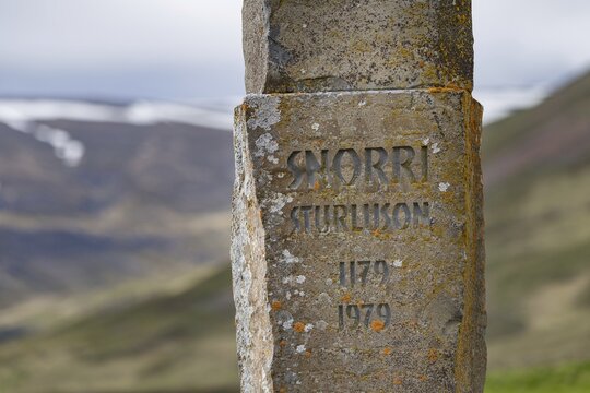 Monument to the poet and politician Snorri Sturluson, Westfjords, Iceland