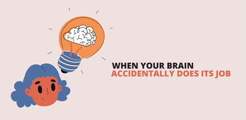 Vector illustration of a woman catching an idea like a flying spark