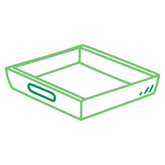 Minimalist Serving Tray Illustration in Green Tones for Stylish Home Decor and Organizational Needs vector art