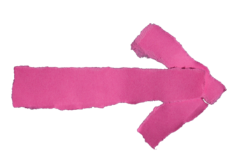 Pink torn paper arrow element PNG